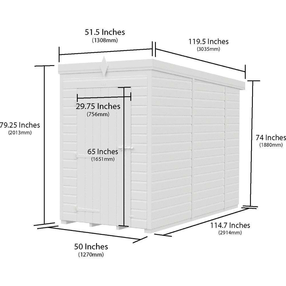 DIY Sheds Pent Garden Shed 4 x 10ft Image 4