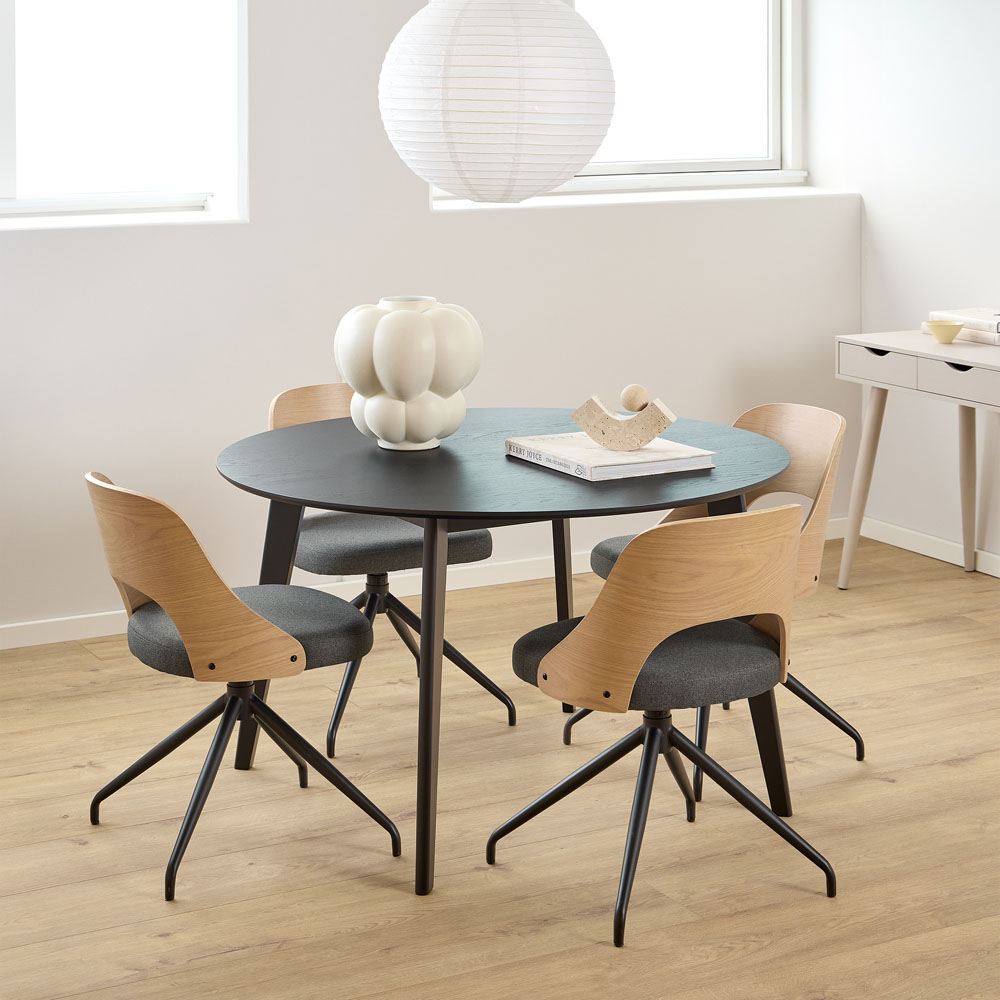 Furniture To Go Roxby Matt Black 4 Seater Round Dining Table Image 3