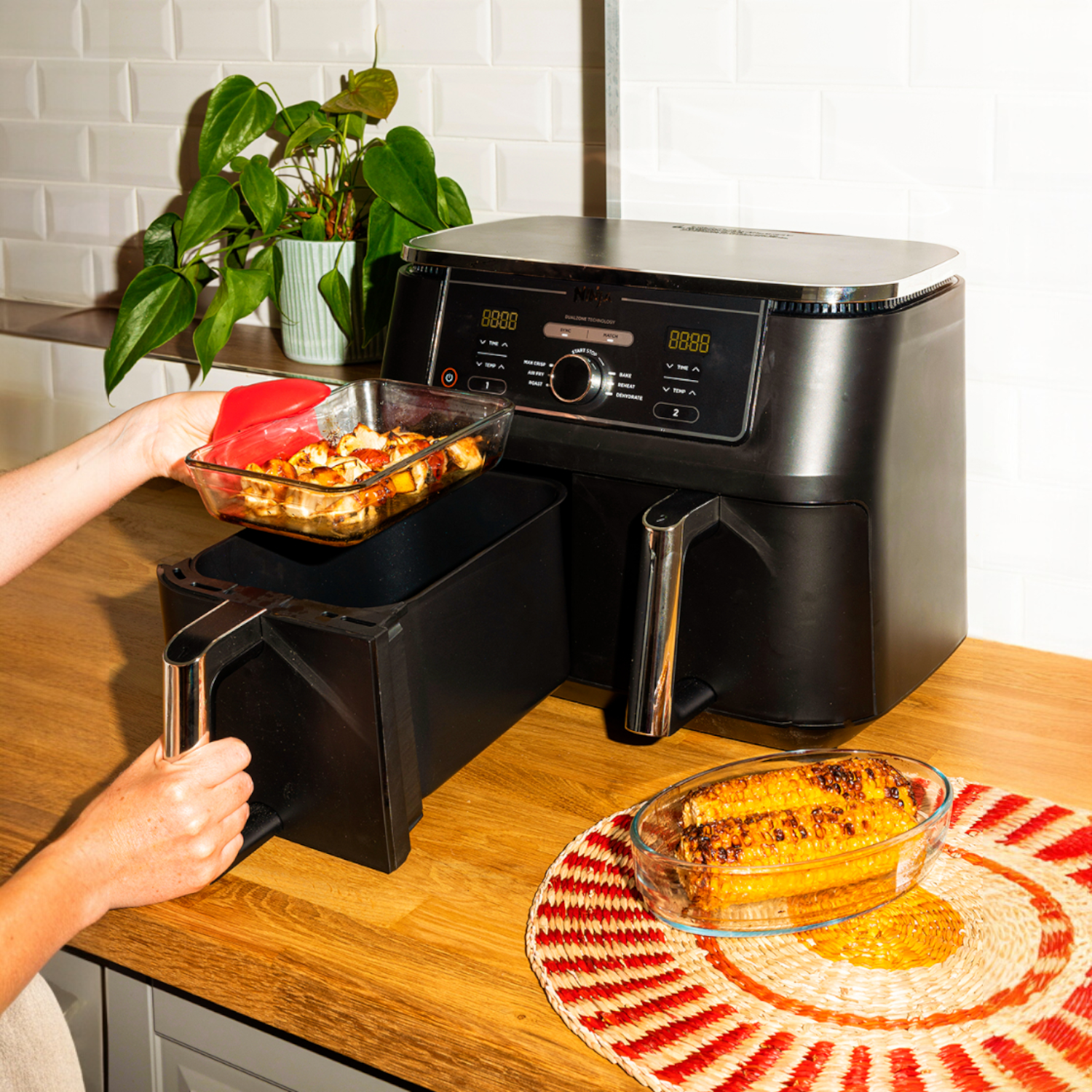Pyrex Air Fryer Glass Dish Clear Square Image 3