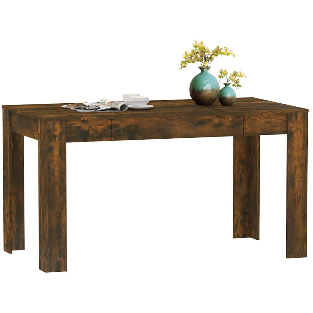 Walplus 6 Seater Dining Table Smoked Oak Image 5