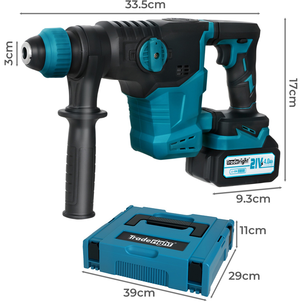 Traderight HW0302-UK SDS Plus Cordless Rotary Hammer Drill 21V Image 9