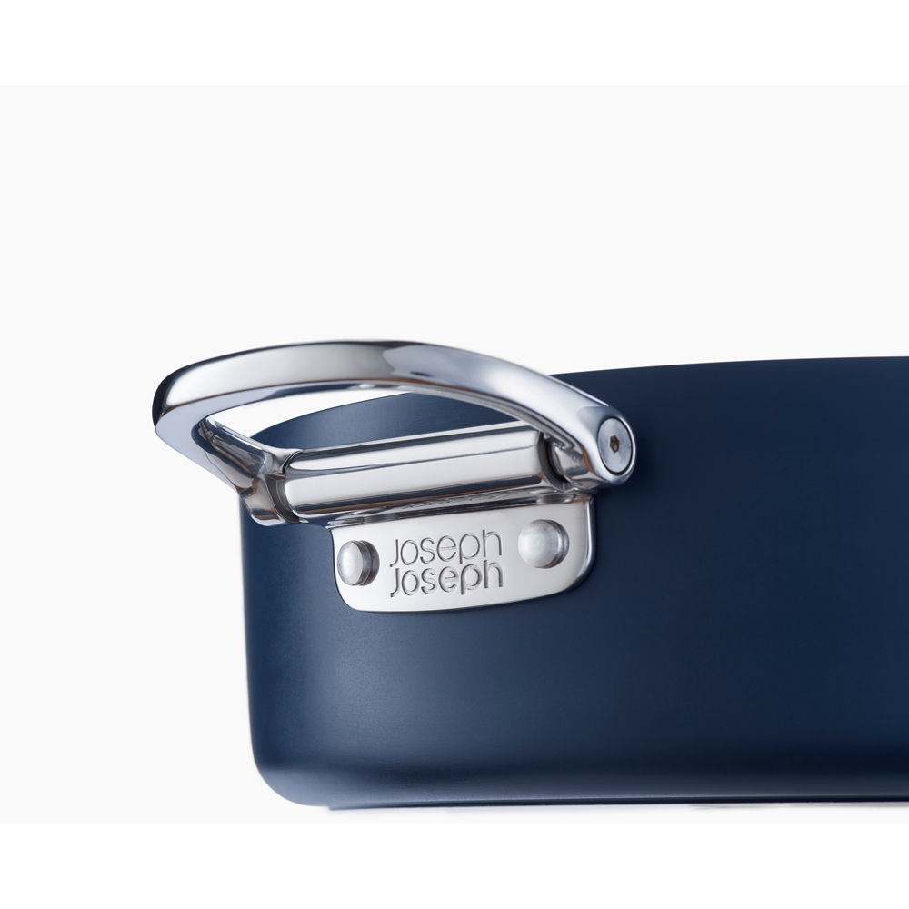 Joseph Joseph Space Blue Ceramic Folding Handle Non-Stick Shallw Casserole with Lid 28cm Image 6