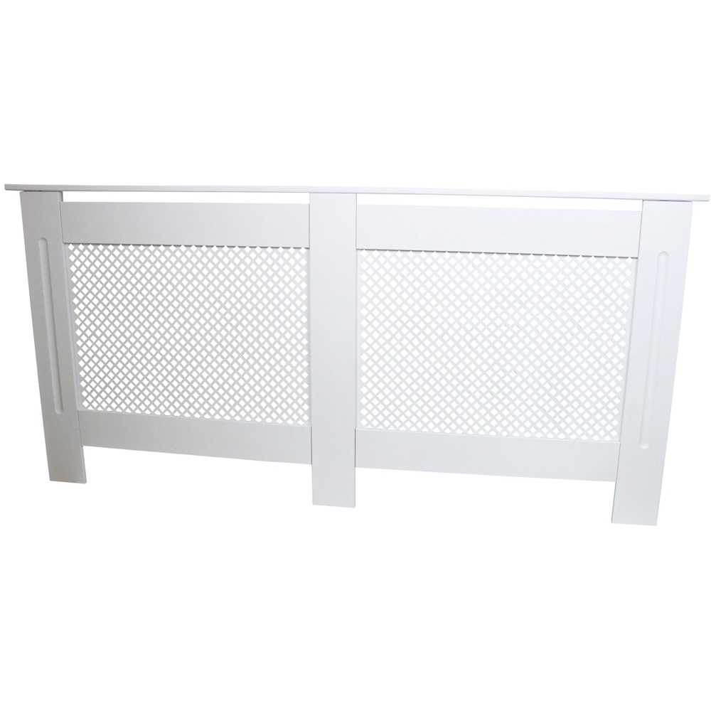 MonsterShop White Trellised Grill MDF Radiator Cover 820 x 1720mm Image 2