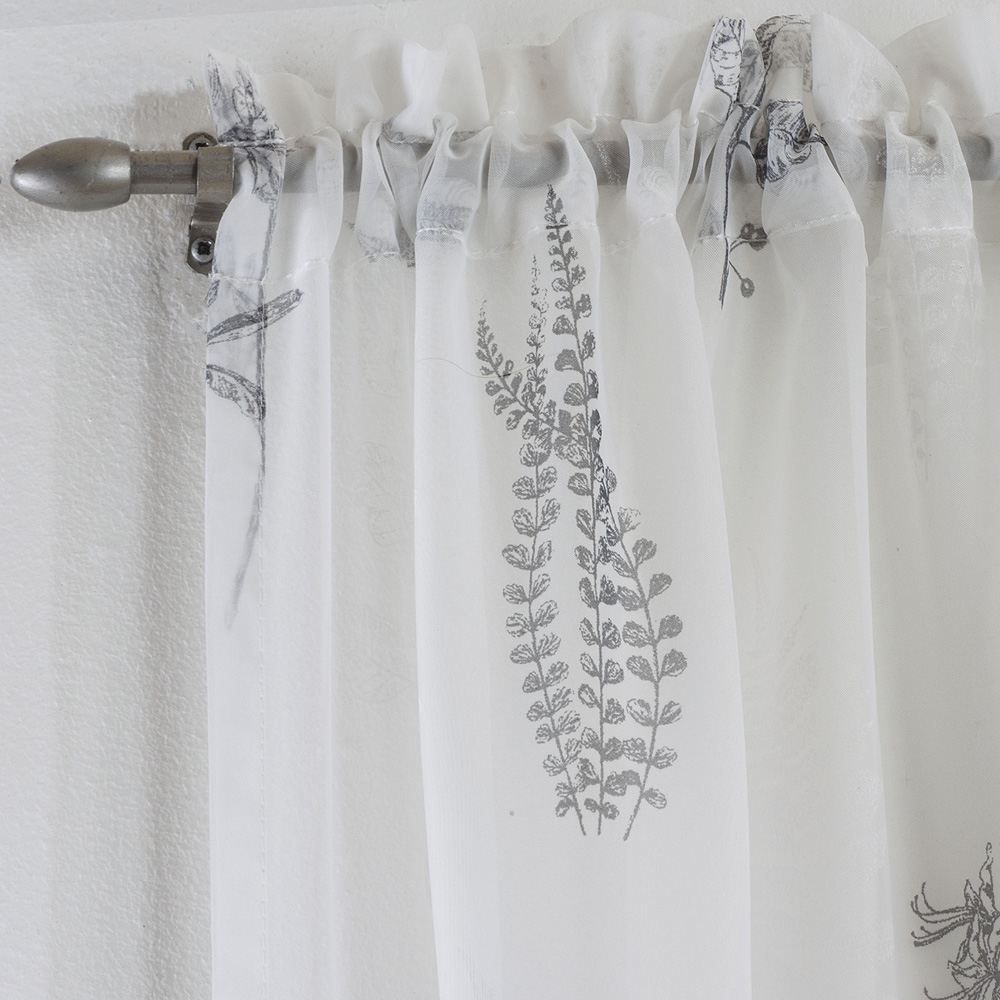 Grey Bracken Voile Curtain 183 x 140cm Image 2