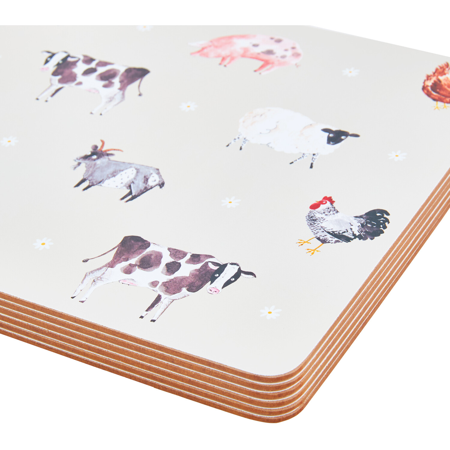 Set of 6 Daisy Farm Placemats - Cream Image 2