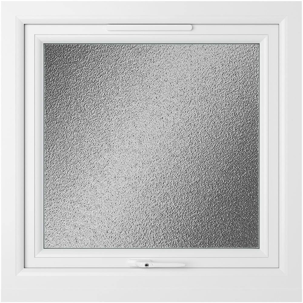 Crystal Top Hung Opener Grey White Obscure Glass uPVC Double Glazed Window 820 x 820mm Image 2