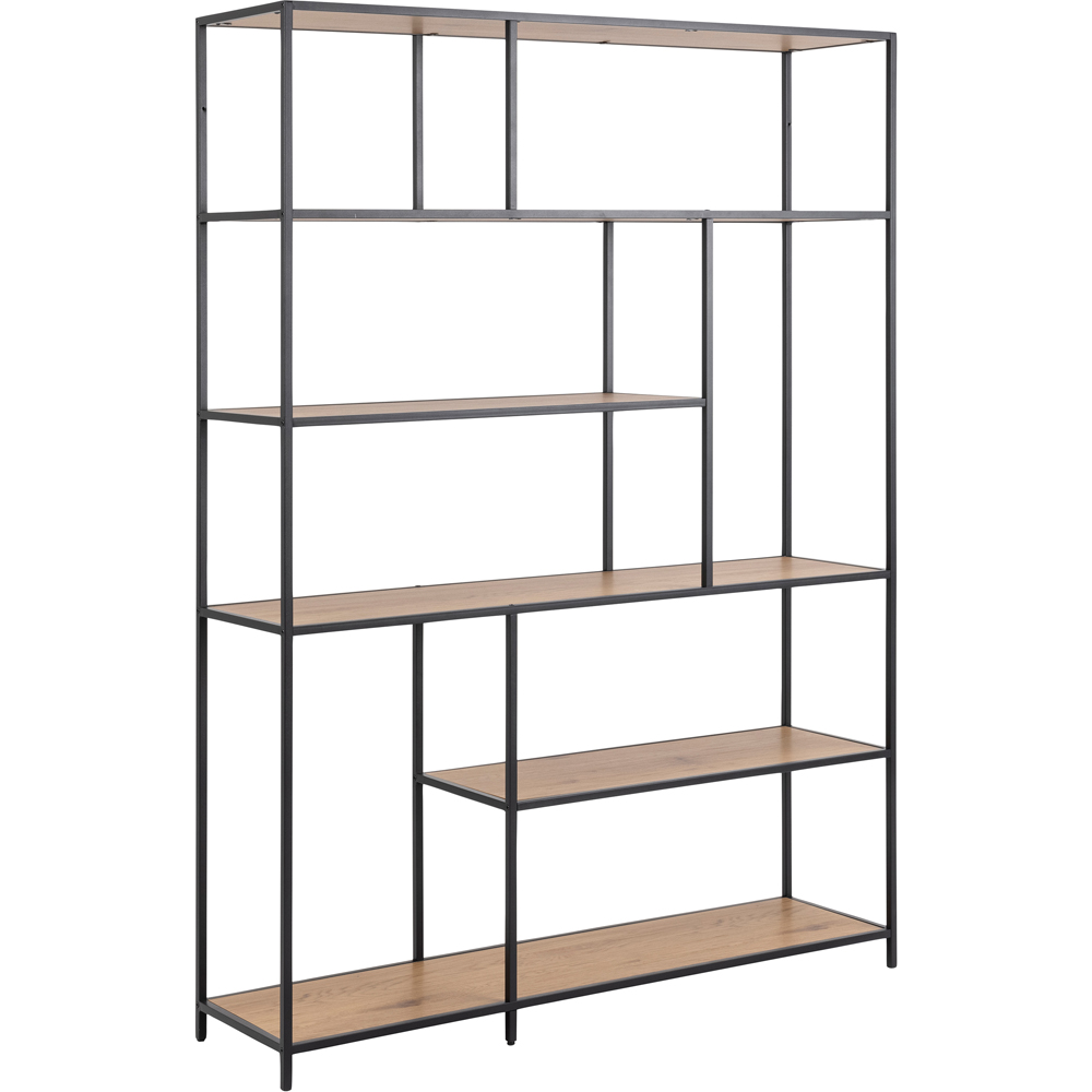Furniture To Go Seaford Black and Oak 5 Shelf Bookcase Image 9