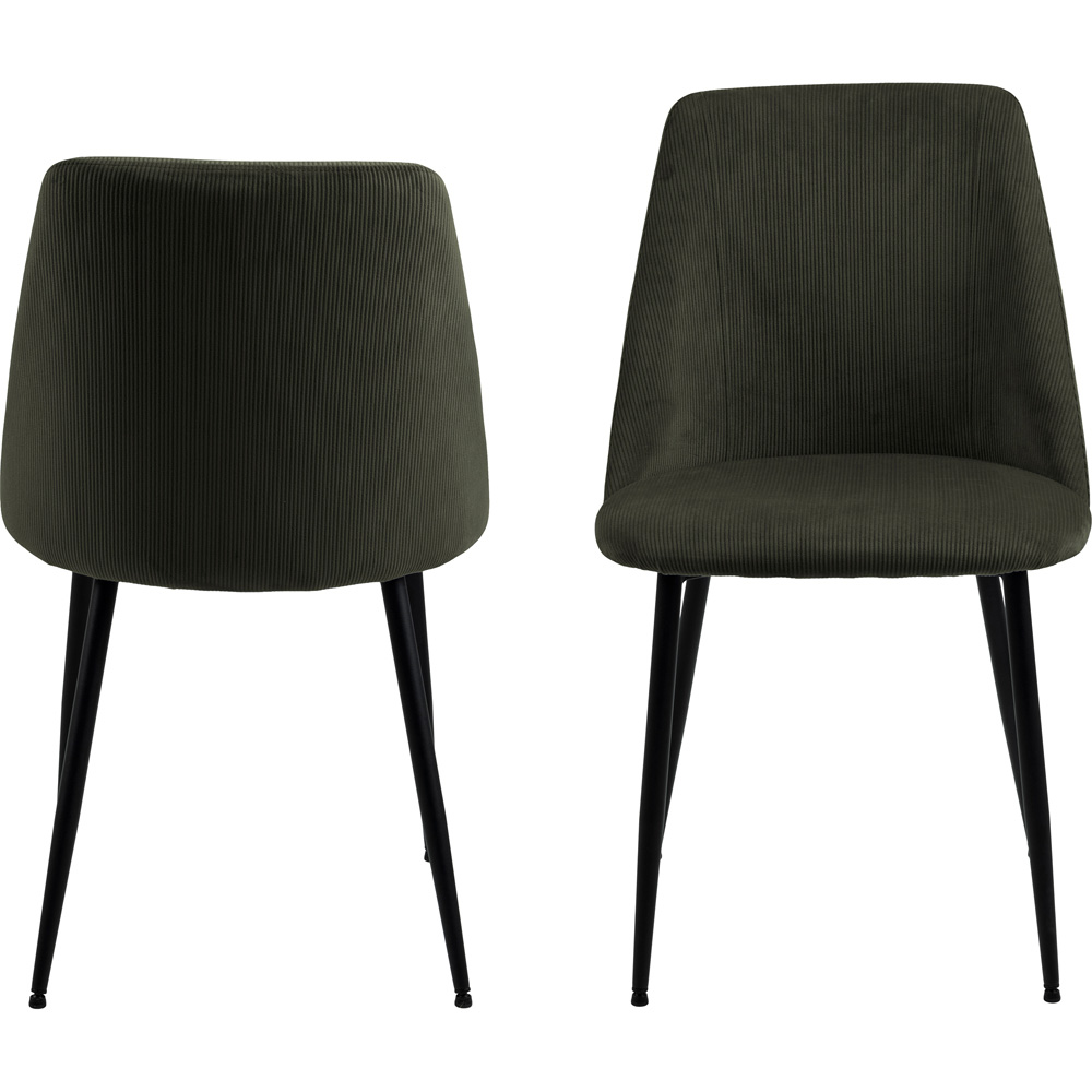 Furniture To Go Ines Corduroy Olive Green Dining Chair Set of 4 Image 4