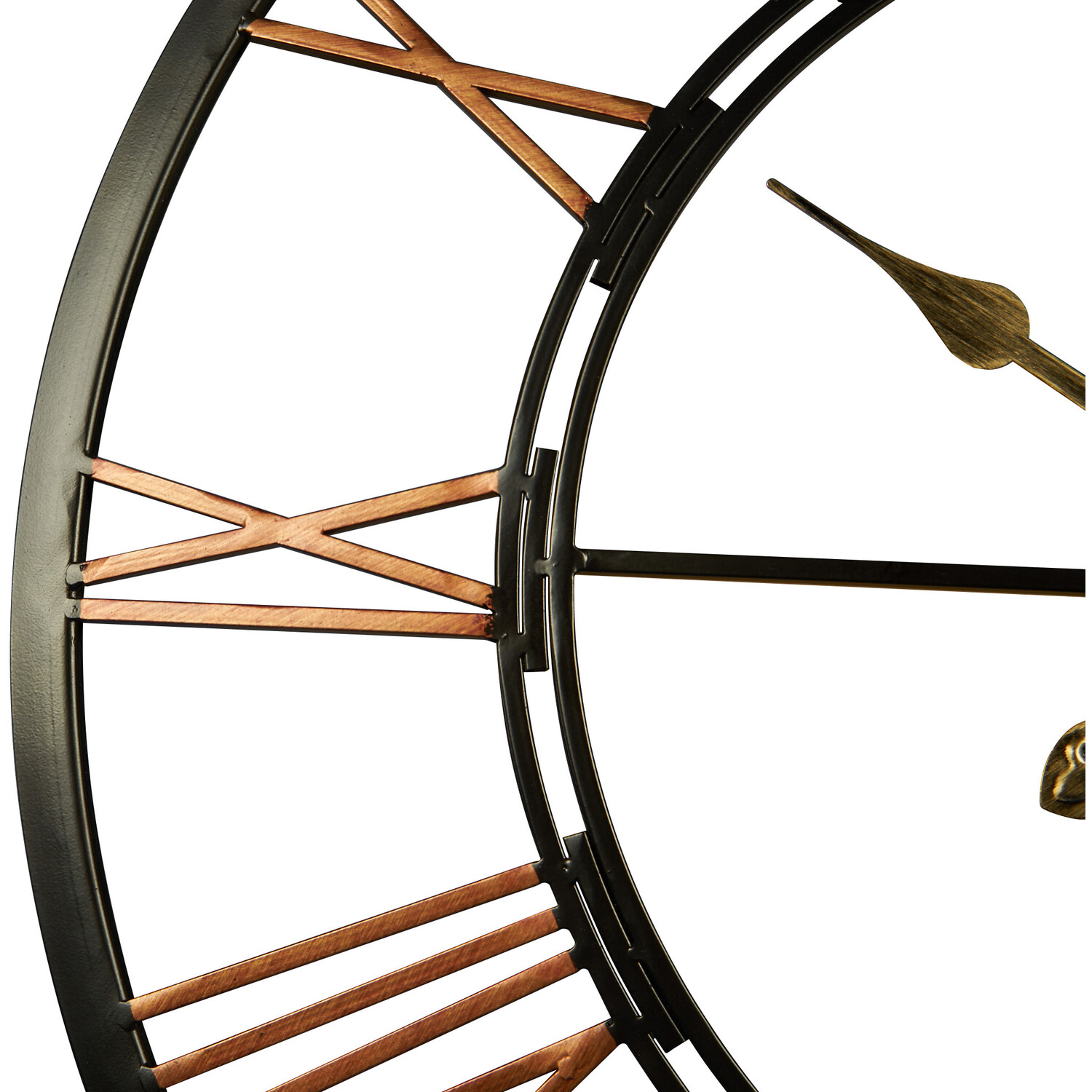 Black Iron Round Wall Clock 70cm Image 3