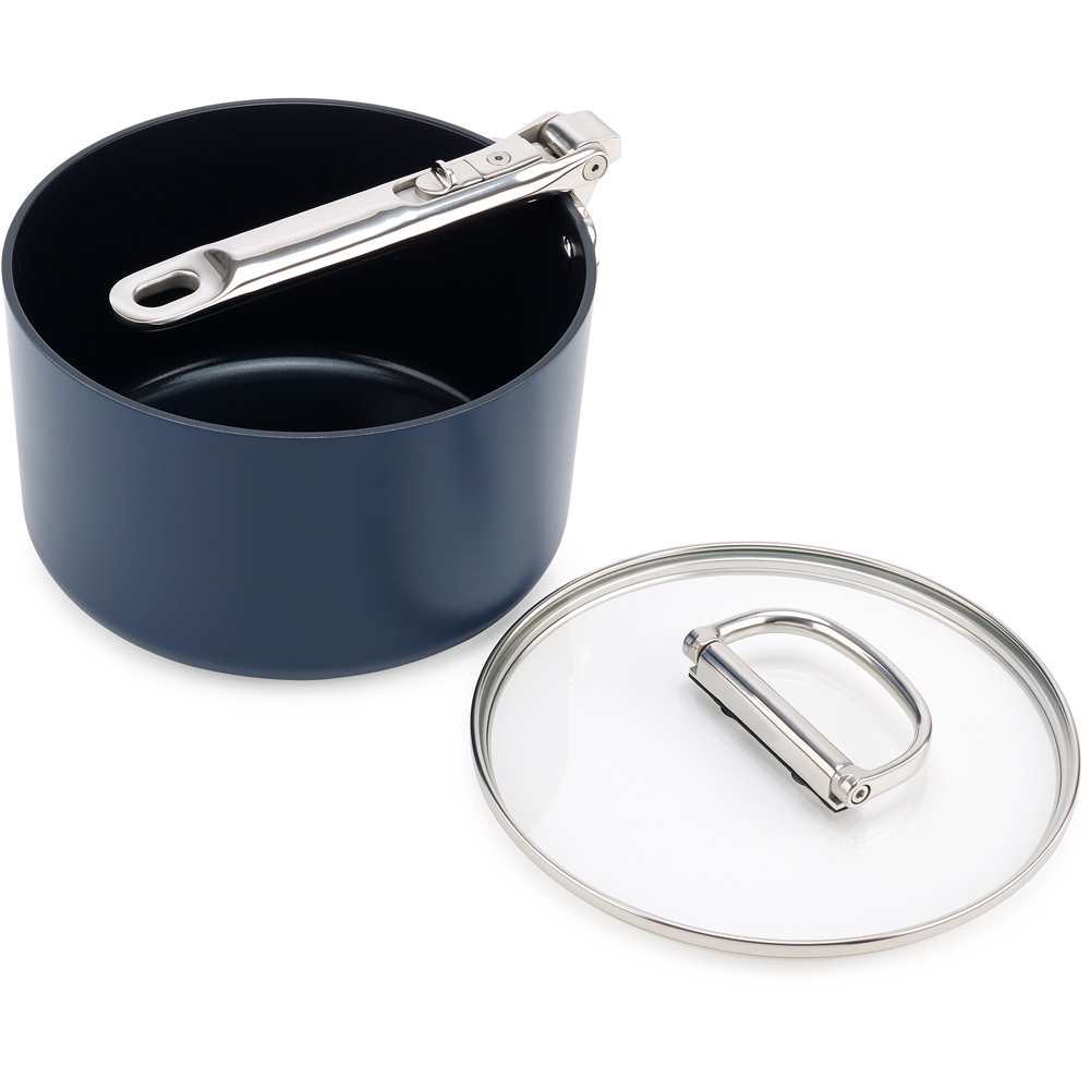 Joseph Joseph Space Blue Ceramic Folding Handle Non-Stick Saucepan with Lid 19cm Image 2