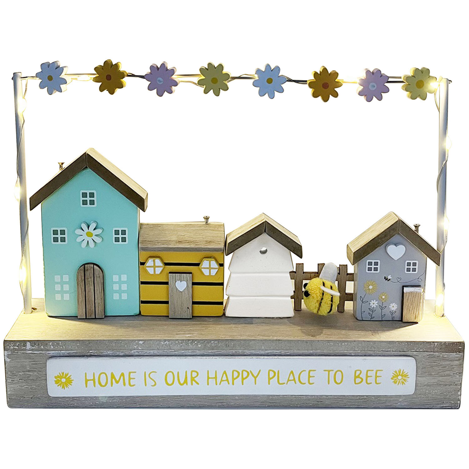 Happy Home LED Floral Bee Plaque - Multicolour Image 4