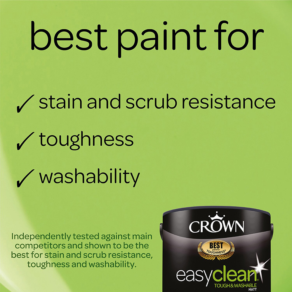 Crown Easyclean Grey Putty Matt Emulsion Multisurface Paint 2.5L Image 8