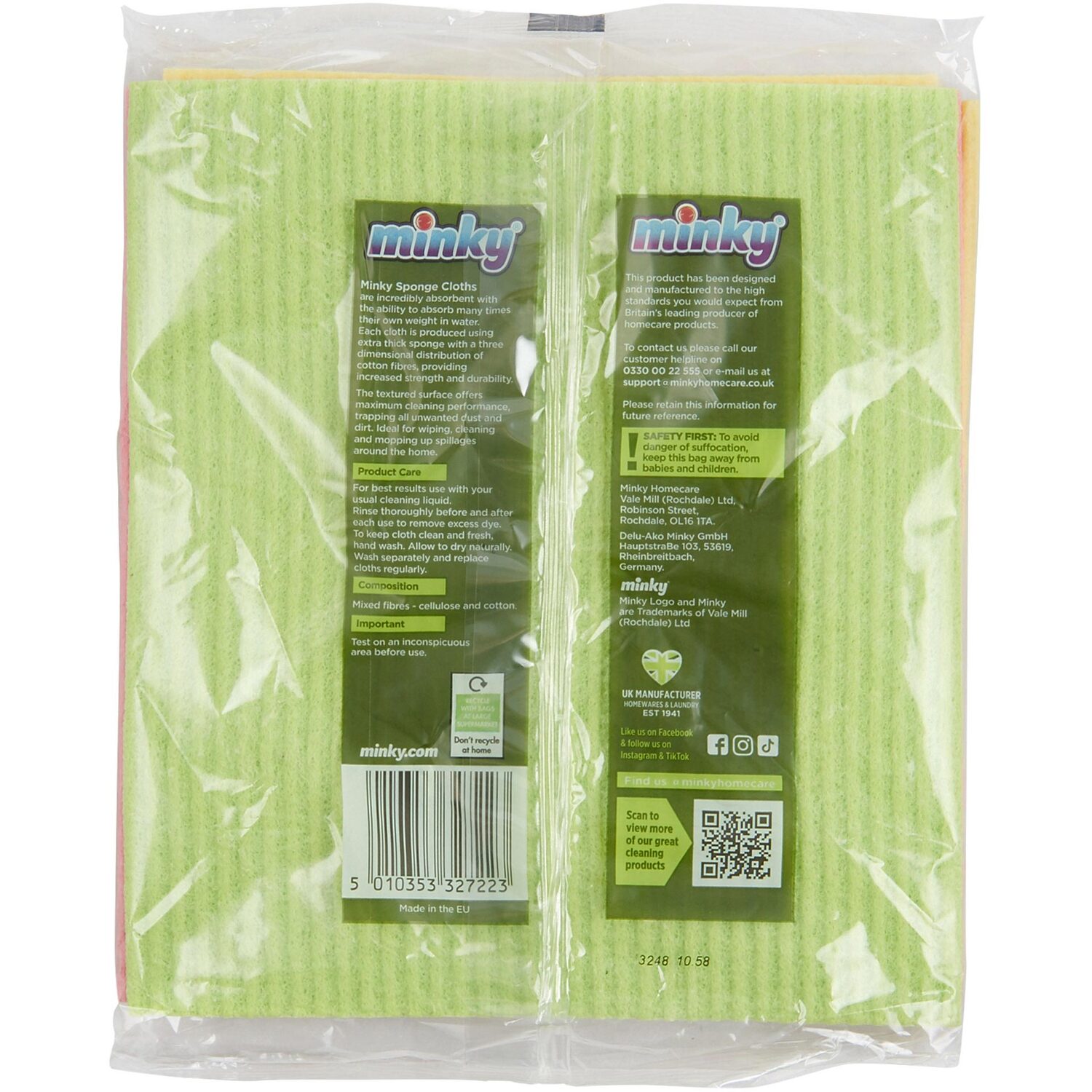 Minky Ultra Absorbent Sponge Cloths 4 Pack Image 2