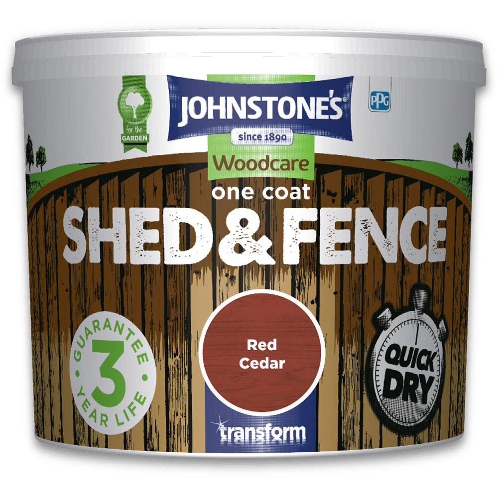 Johnstones One Coat Quick Dry Red Cedar Shed and Fence Paint 5L Image 2