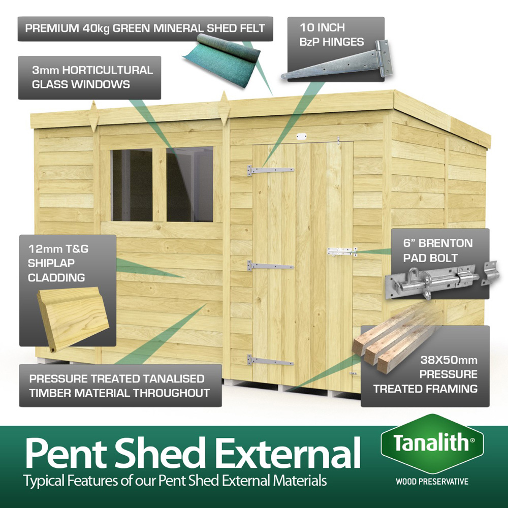 DIY Sheds 5 x 4ft Tongue and Groove Timber Pent Security Shed Image 7