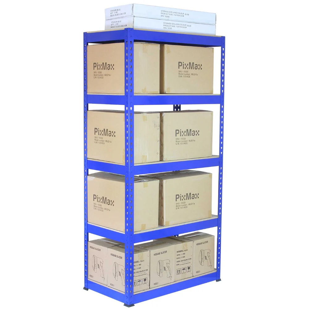 MonsterShop Q-Rax Blue Metal Racking Unit 182.5 x 120 x 50cm 3 Pack Image 3