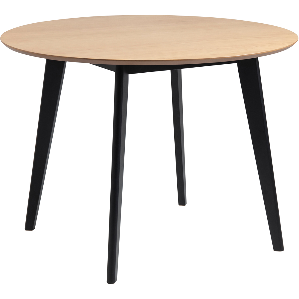 Furniture To Go Roxby Oak and Black 4 Seater Round Dining Table Image 7