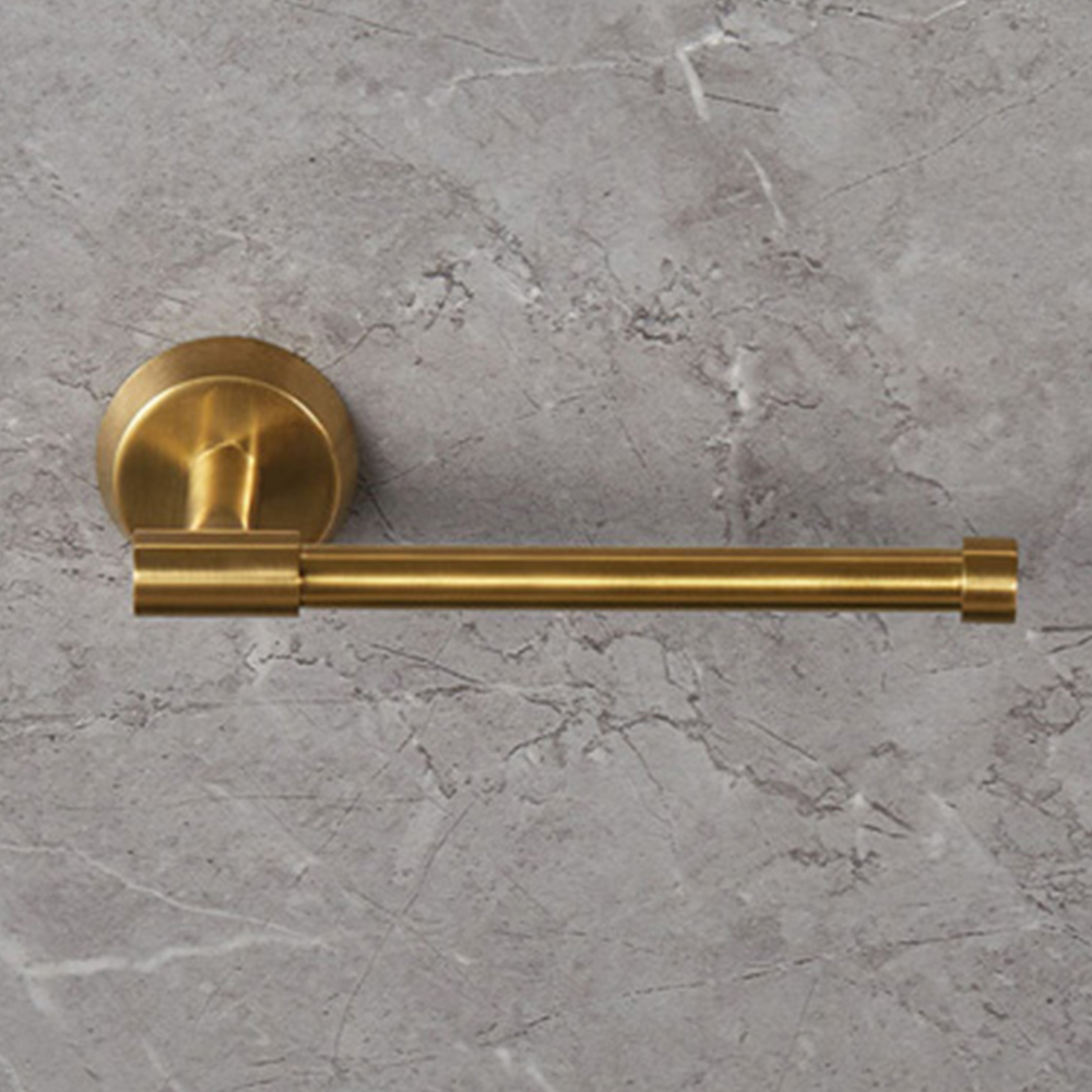 Brushed Gold Wall Mounted Toilet Roll Holder Image 2