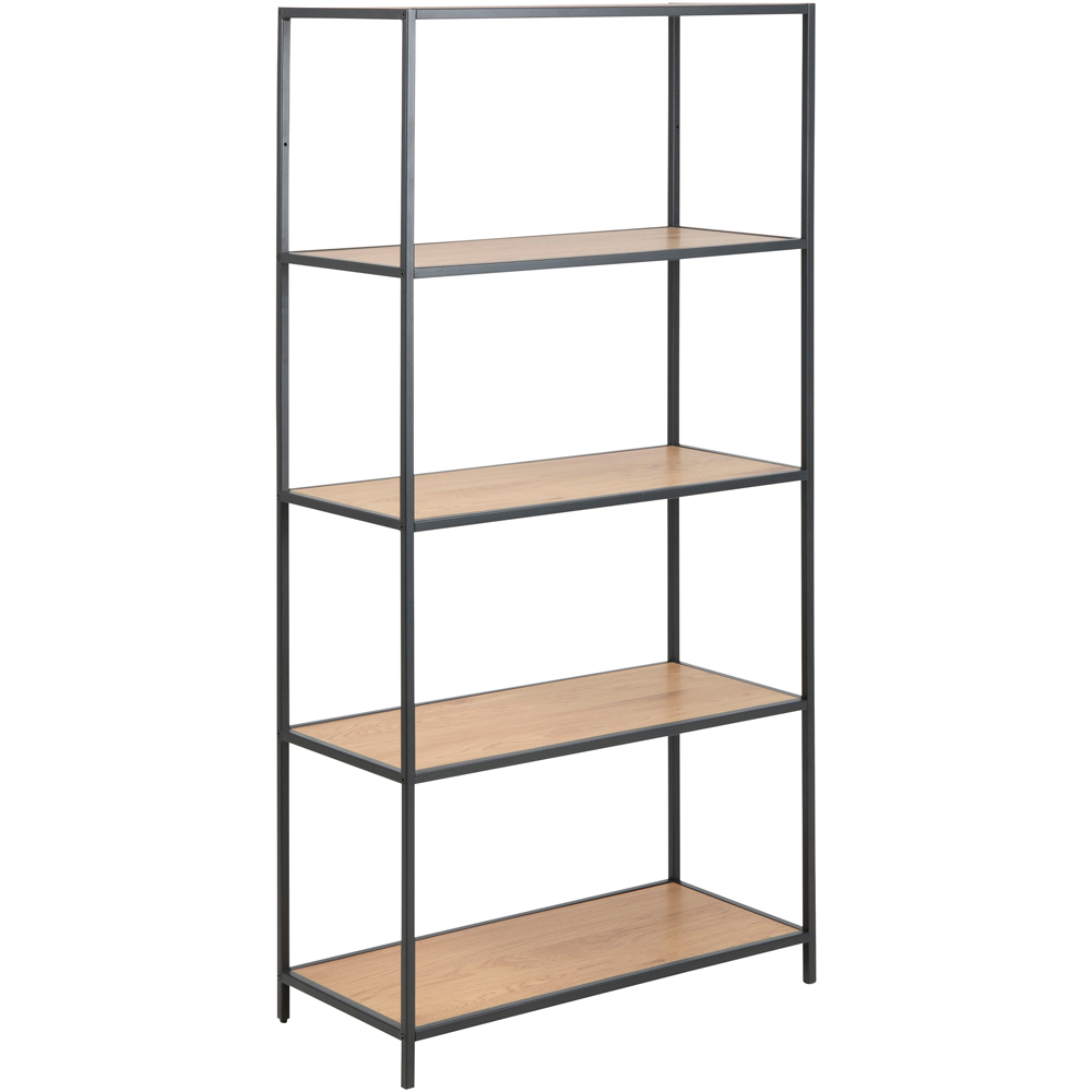 Furniture To Go Seaford Black and Oak 4 Shelf Tall Bookcase Image 6
