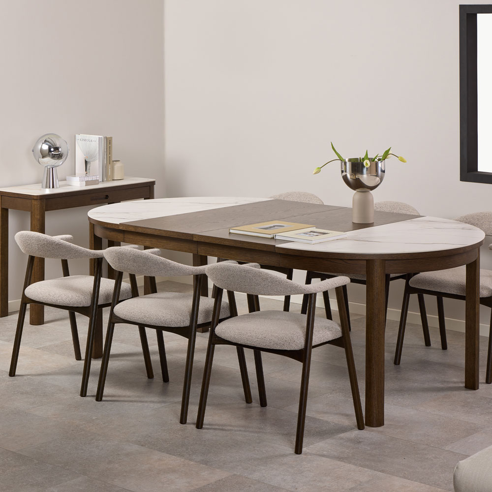 Furniture To Go Southampton Cream Ceramic 8 Seater 220cm Round Extendable Dining Table Image 5