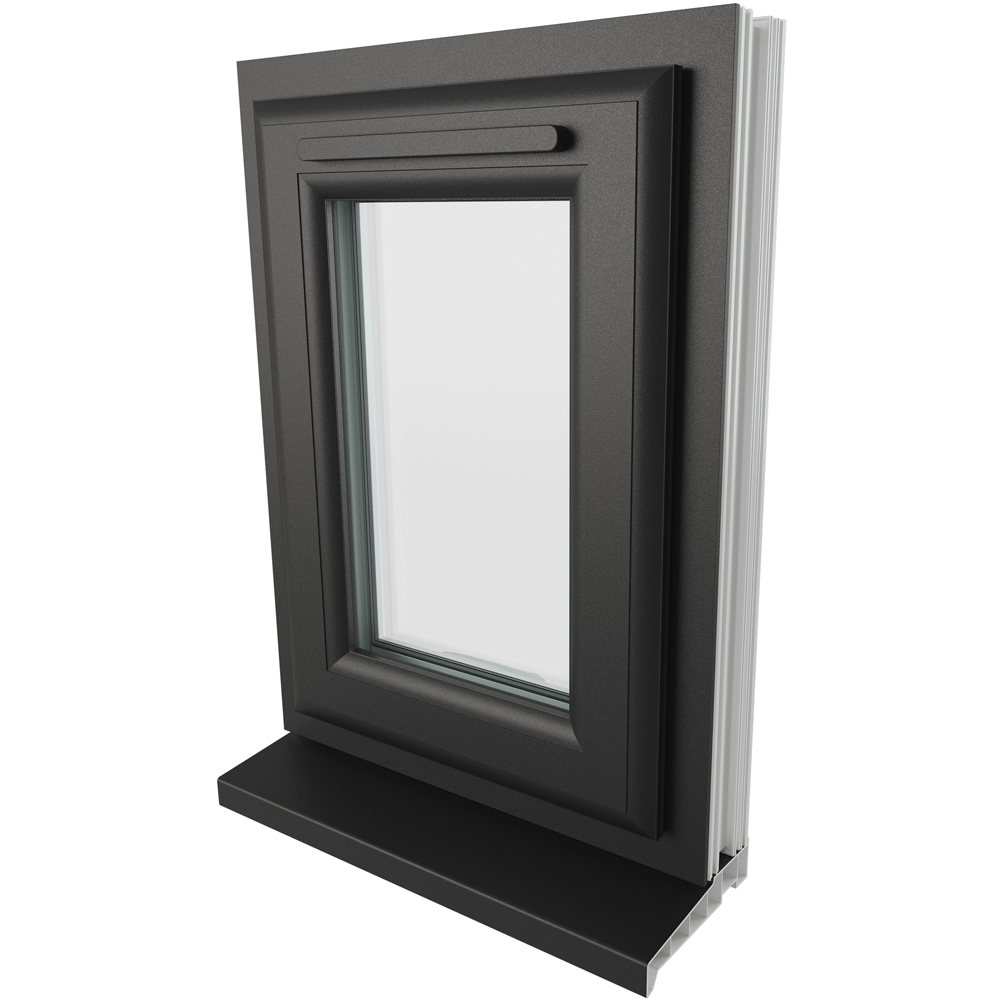 Crystal Black and White Top Hung Opener Clear Triple Glazed Window 440 x 610mm Image 3