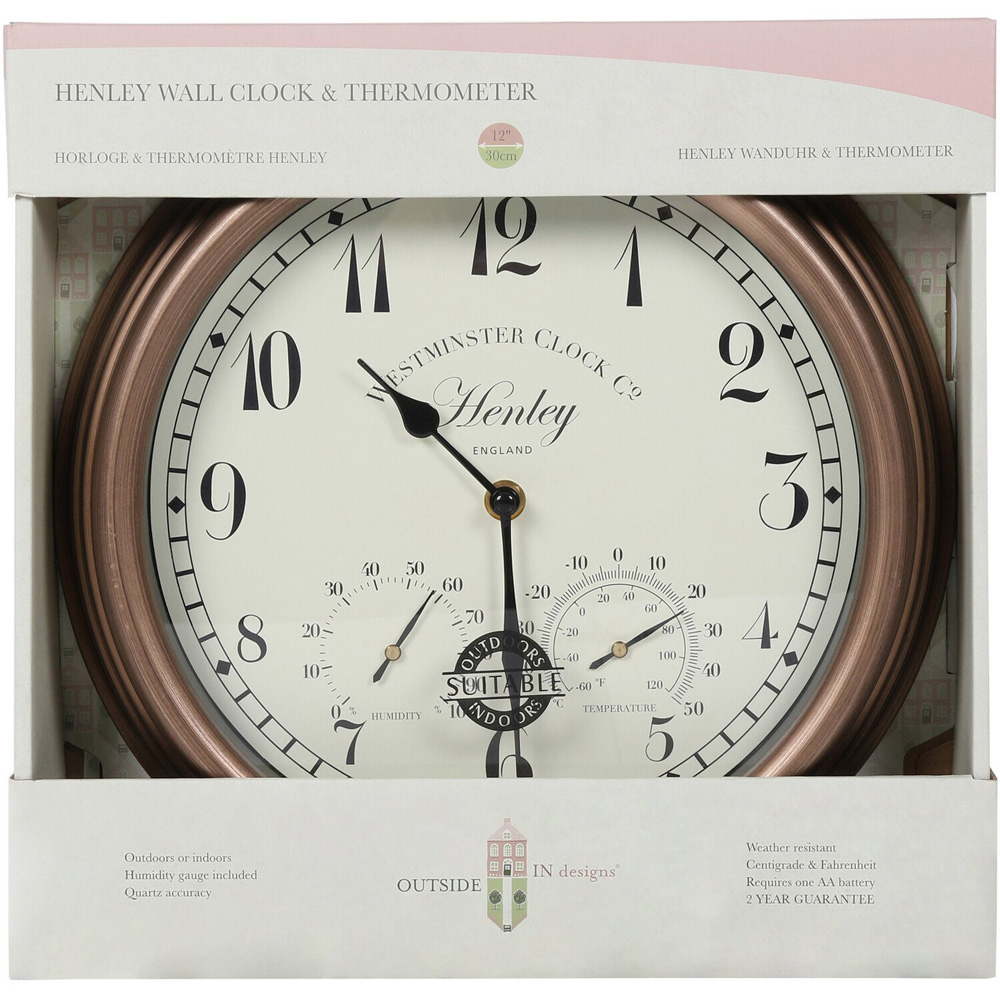 Henley Wall Clock and Thermometer Image 2