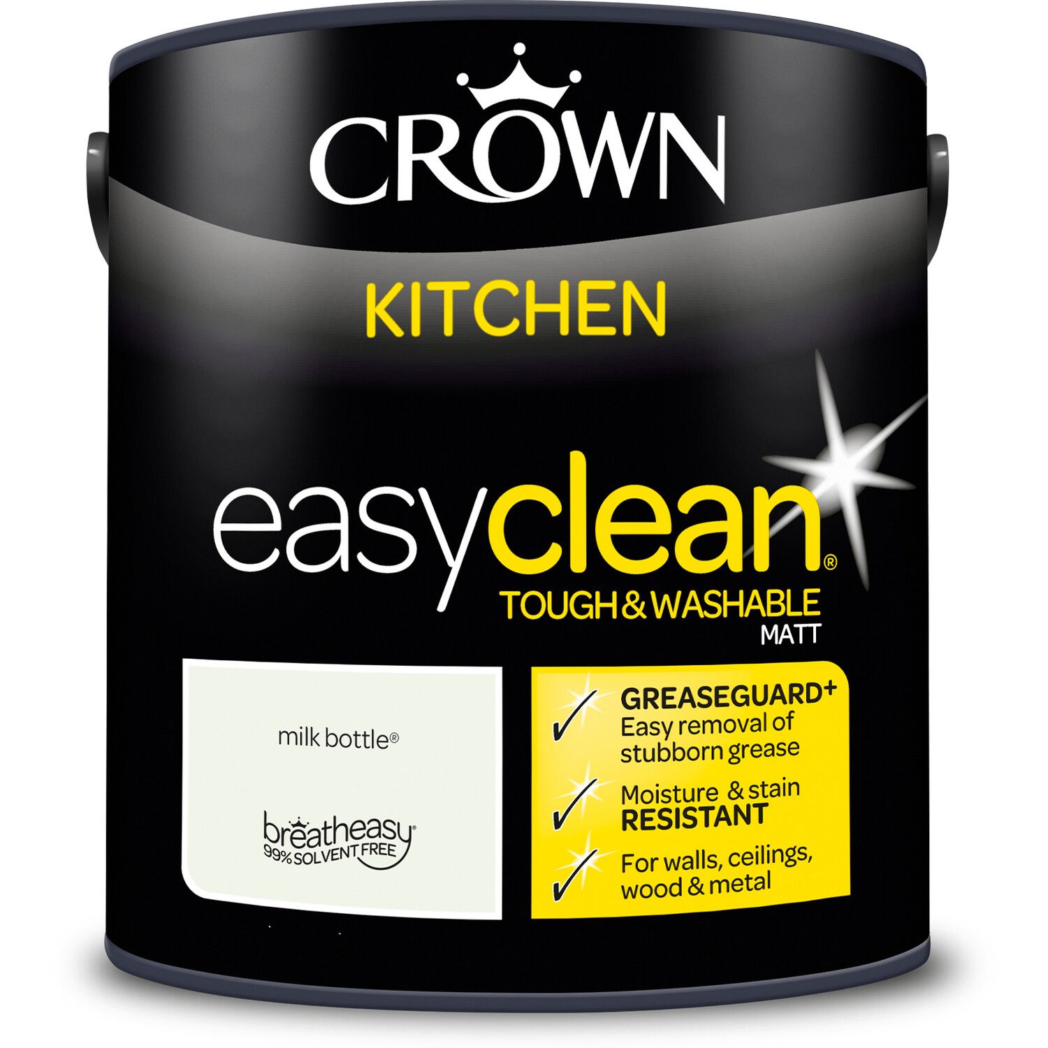 Crown Easyclean Kitchen Paint - Milk Bottle / 2.5l Image 7