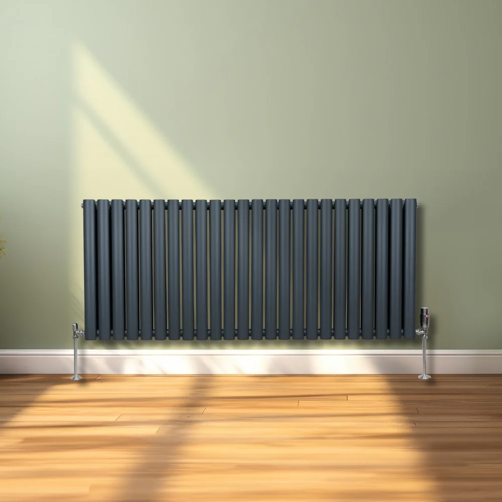 Monster Shop 6440BTU Anthracite Grey Oval Column Radiator 600 x 1440mm Image 2