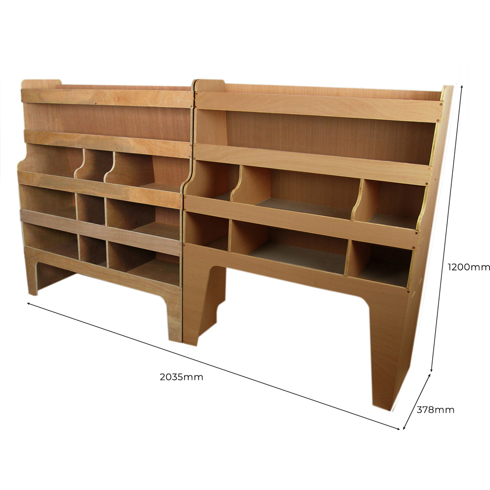 Monster Racking Brown Ford Transit Custom SWB and LWB Offside Plywood Van Image 4