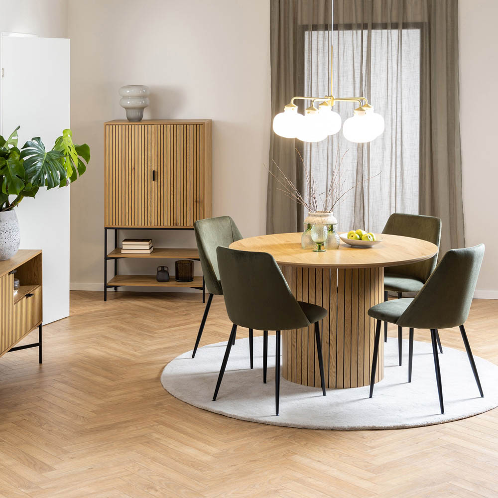Furniture To Go Ines Corduroy Olive Green Dining Chair Set of 4 Image 5