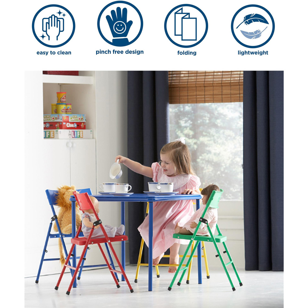 Safety 1 st Kids Blue Pinch Free Foldable Chair 4 Pack Image 8
