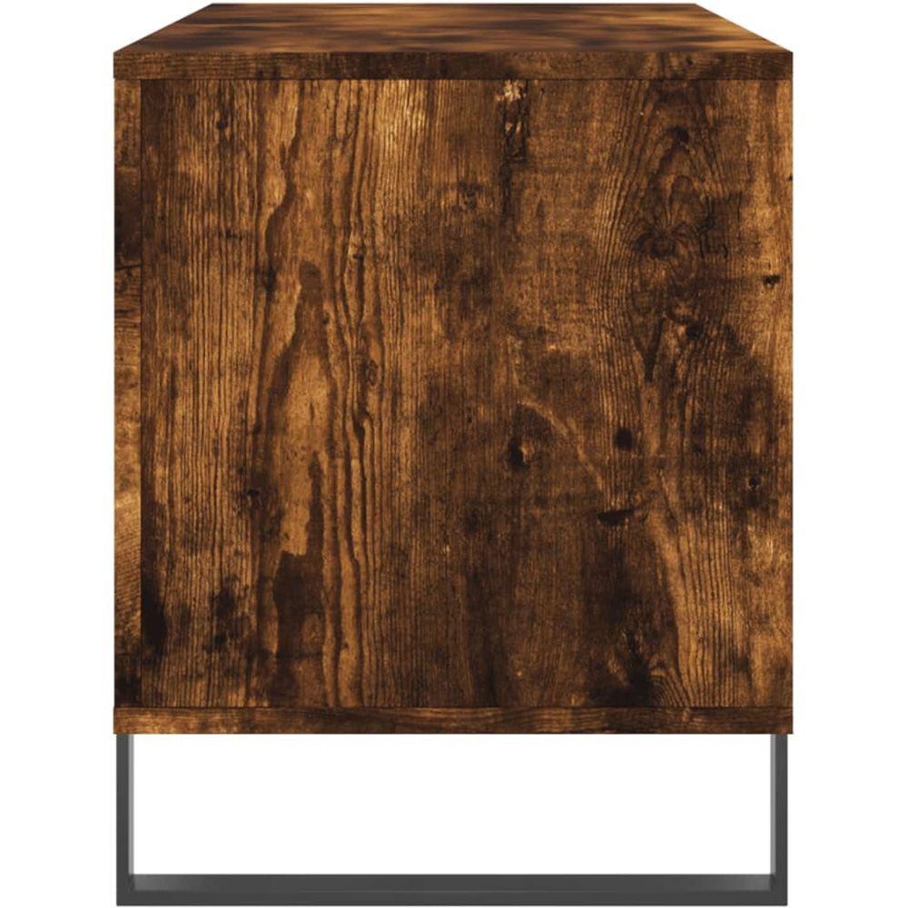 Walplus 6 Shelf Smoked Oak Industrial Style Record Cabinet Image 5