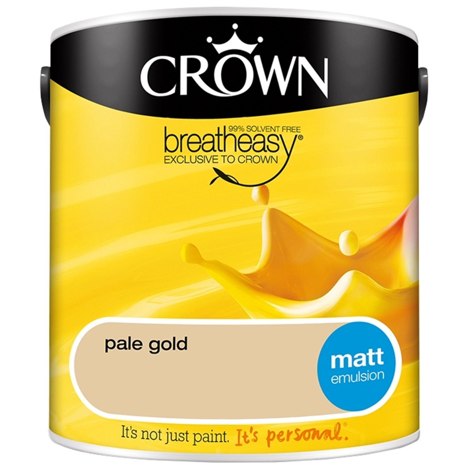 Crown Breatheasy Walls & Ceilings Pale Gold Matt Emulsion Paint 2.5L Image 2