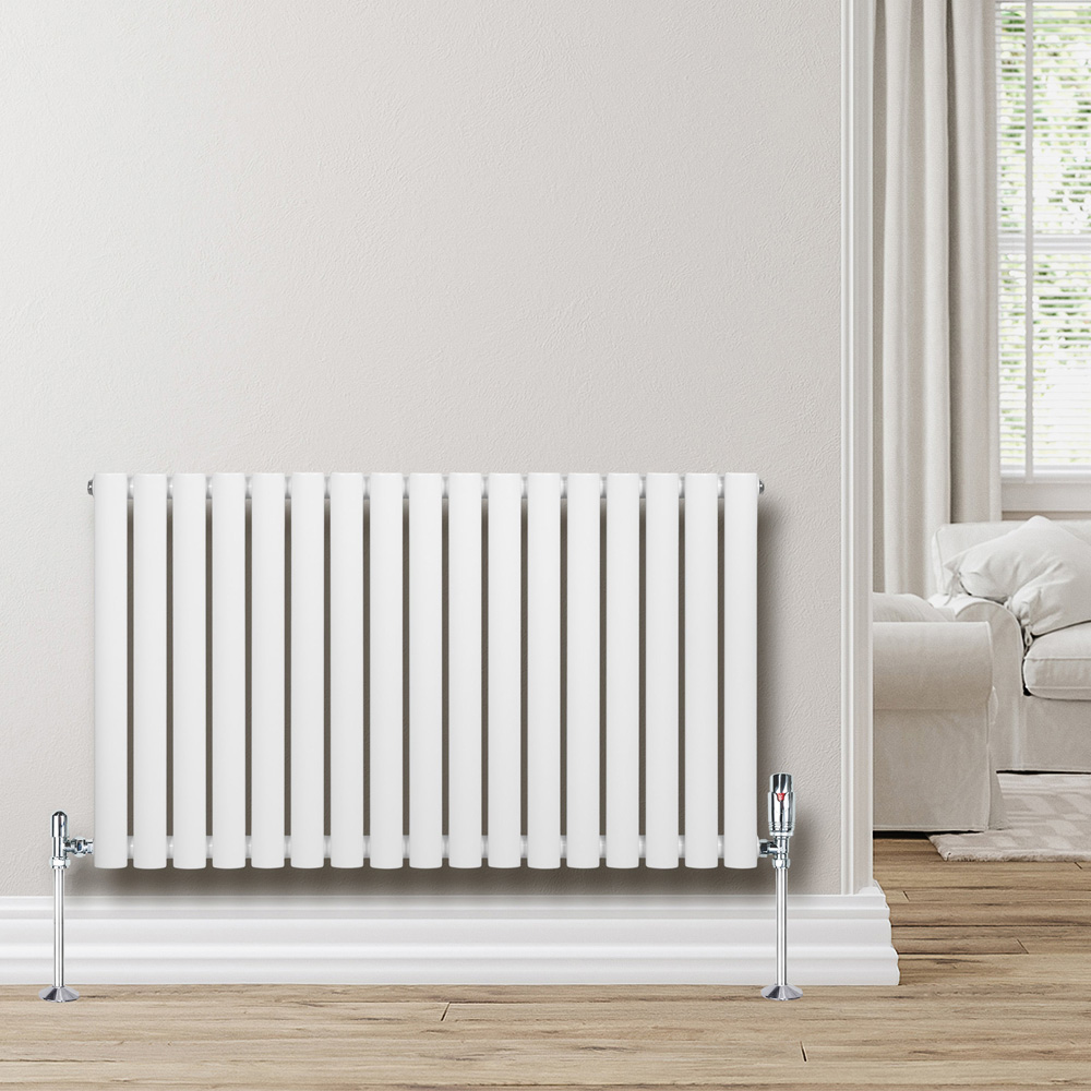 MonsterShop 3310 BTU White Oval Single Column Radiator 600 x 1020mm Image 2
