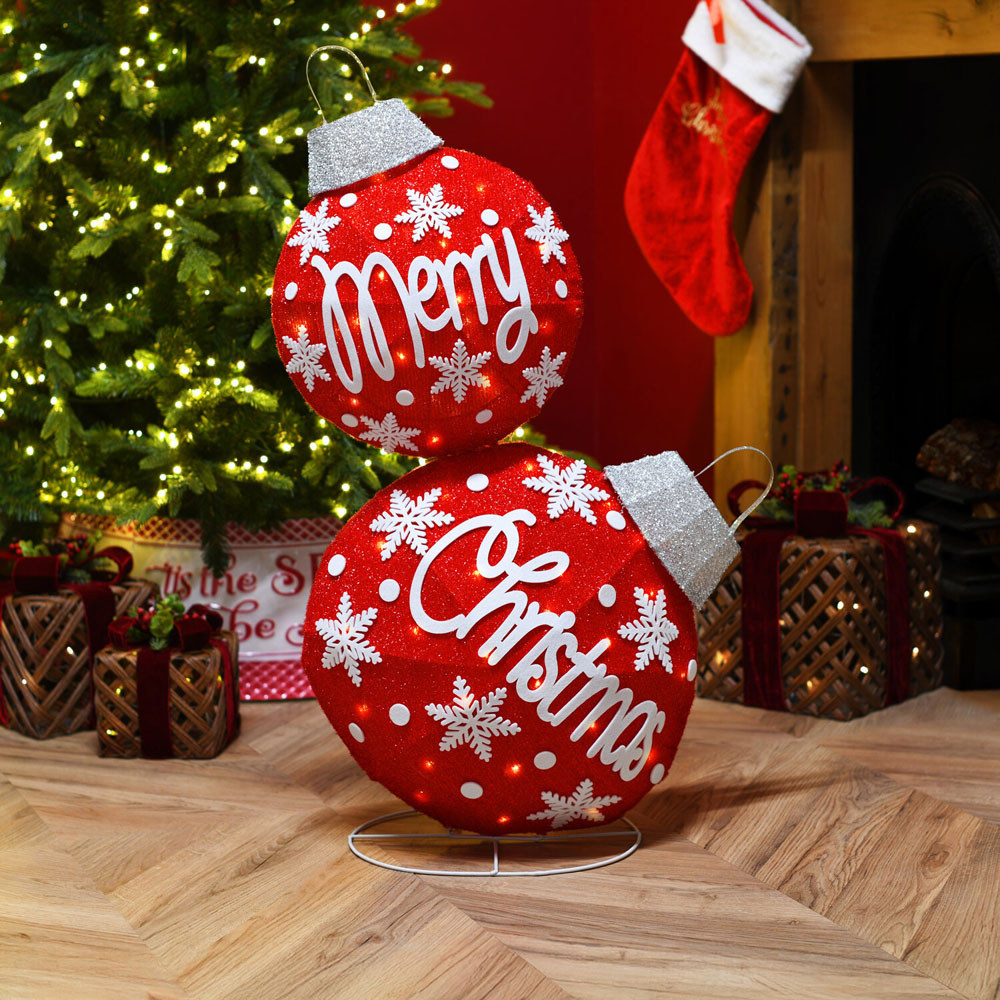 Merry Christmas LED BaublesRed Image 2