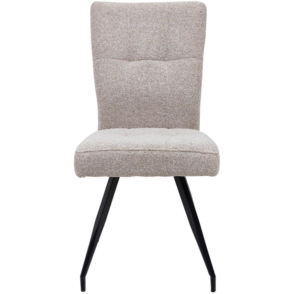 WF Daisy Cobble Natural Fabric Dining Chairs with Black Legs Set of 2 Image 2