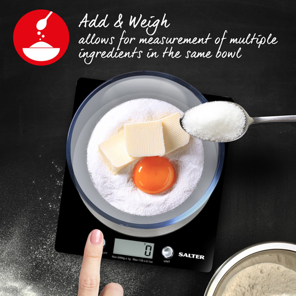 Salter Block Kitchen Scale - Black Image 4