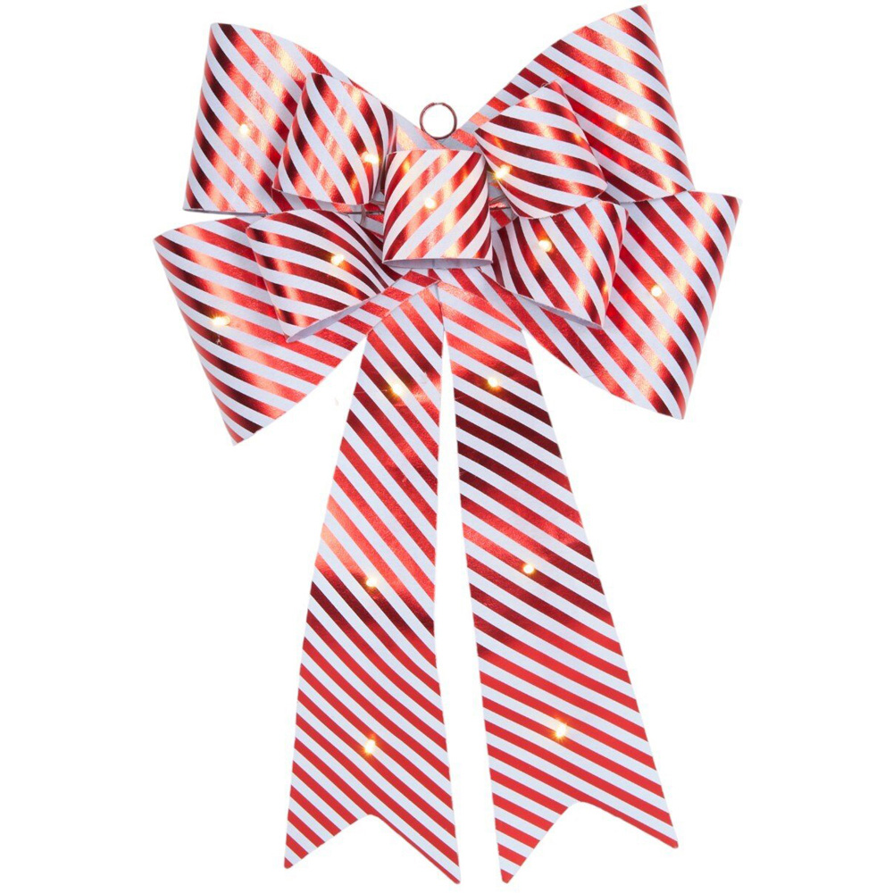 Candy Cane LED Door Bow Red Image 3