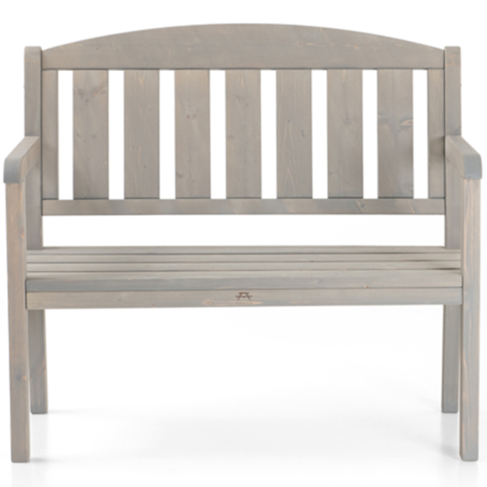 AMATA Ungurs 2 Seater Grey Wooden Garden Bench Image 3