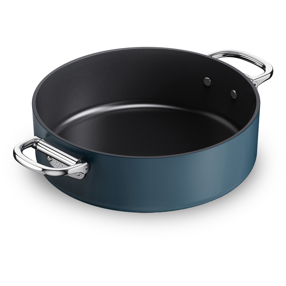 Joseph Joseph Space Blue Ceramic Folding Handle Non-Stick Shallw Casserole with Lid 28cm Image 4