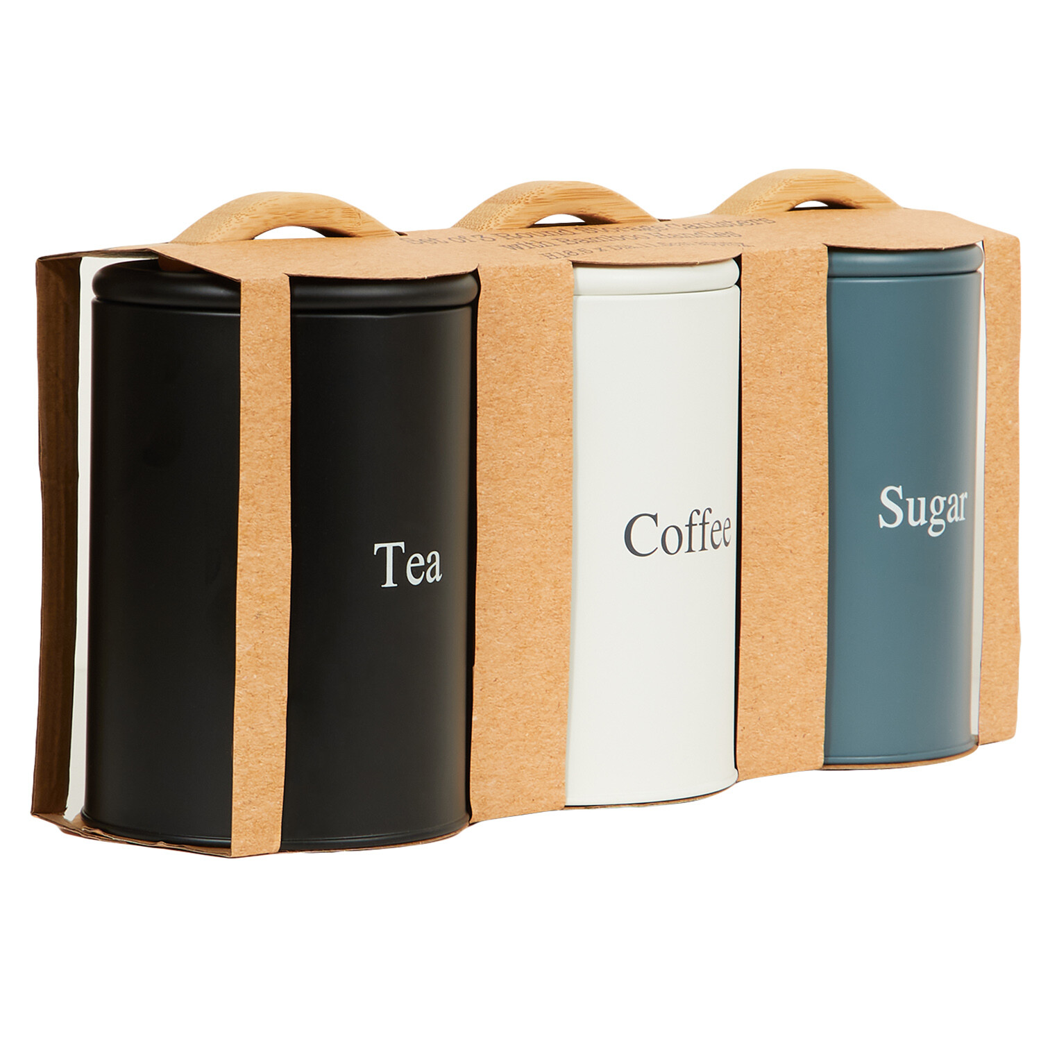 Neutrals Canisters with Wood Handles Image 3
