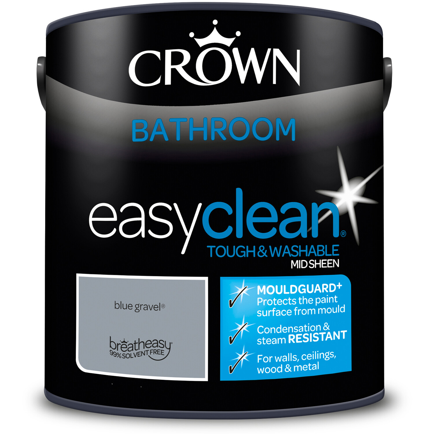 Crown Easyclean Bathroom Paint - Blue Gravel Image 8