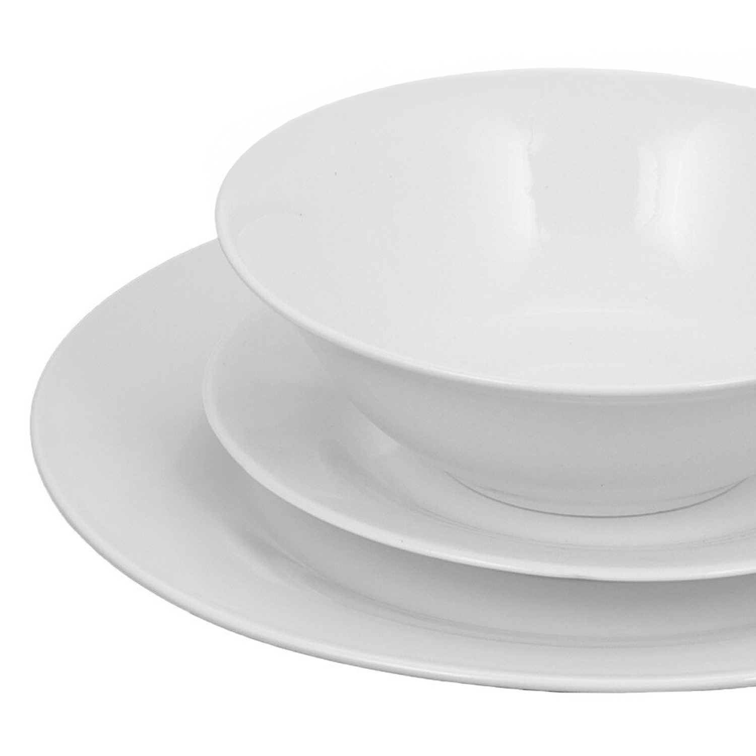 12-Piece Regency Porcelain Rim Dinner Set - White Image 6