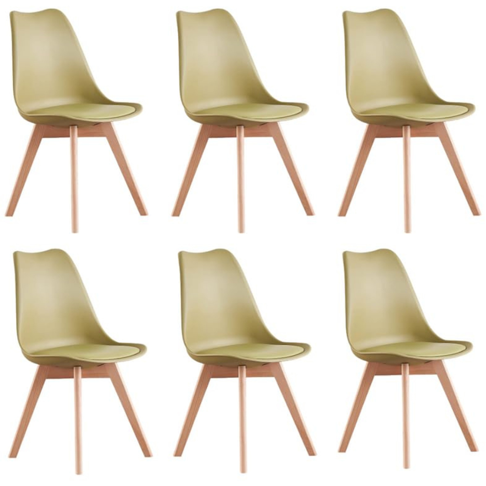 Life Interiors Lorenzo Lime Green Faux Leather Plastic Dining Chairs Set of 6 Image 5