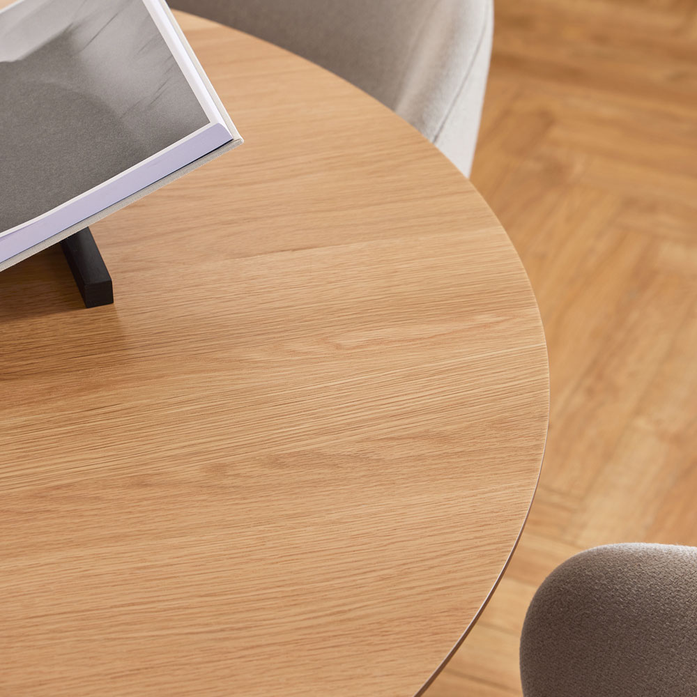 Furniture To Go Soli Oak and Black 4 Seater Round Dining Table Image 6