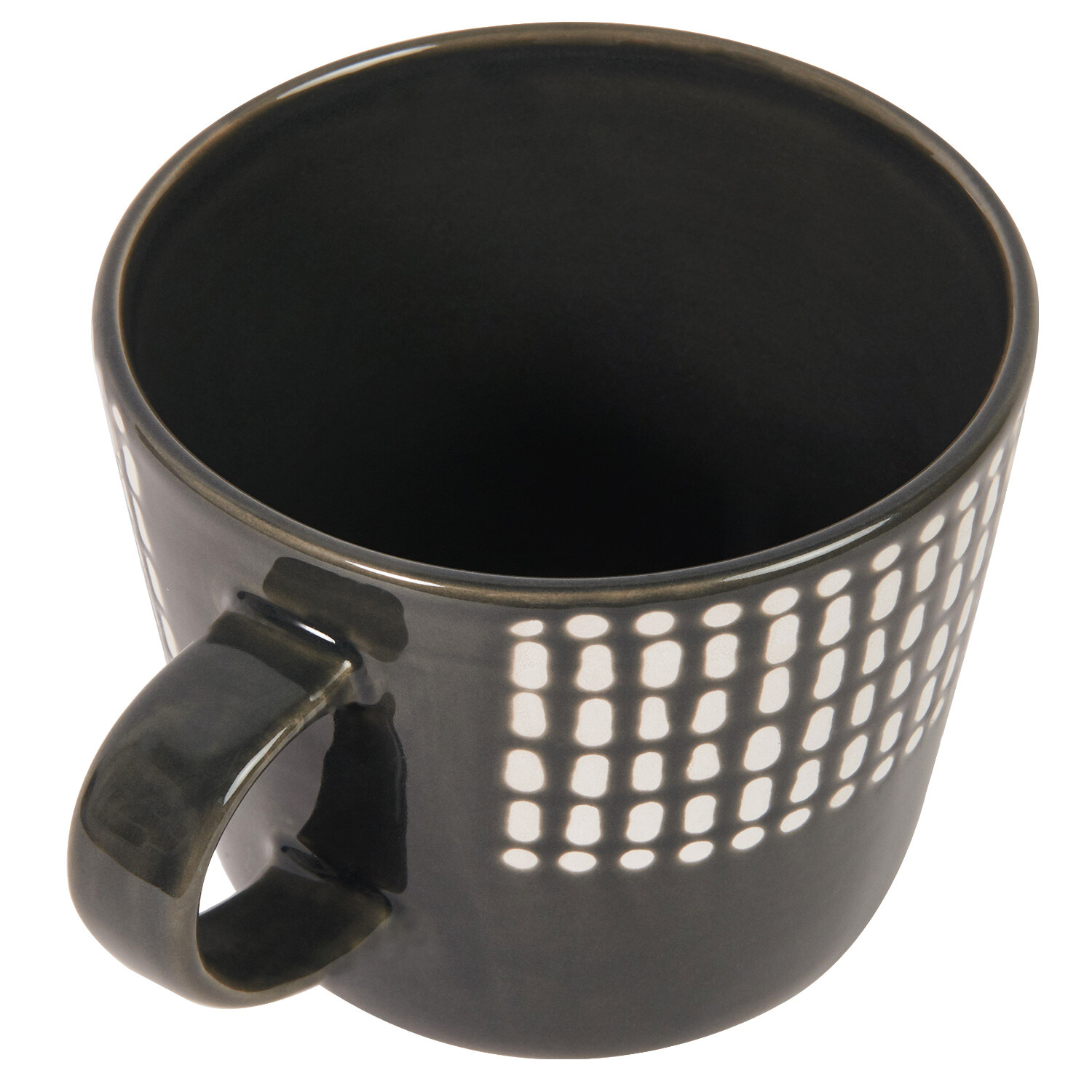 Half Dots Black Wax Resistant Mug - Black Image 3