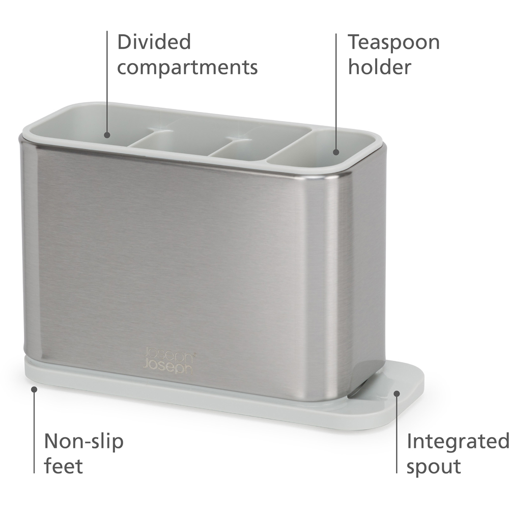 Joseph Joseph Surface Stone Stainless Steel Large Cutlery Drainer Image 8