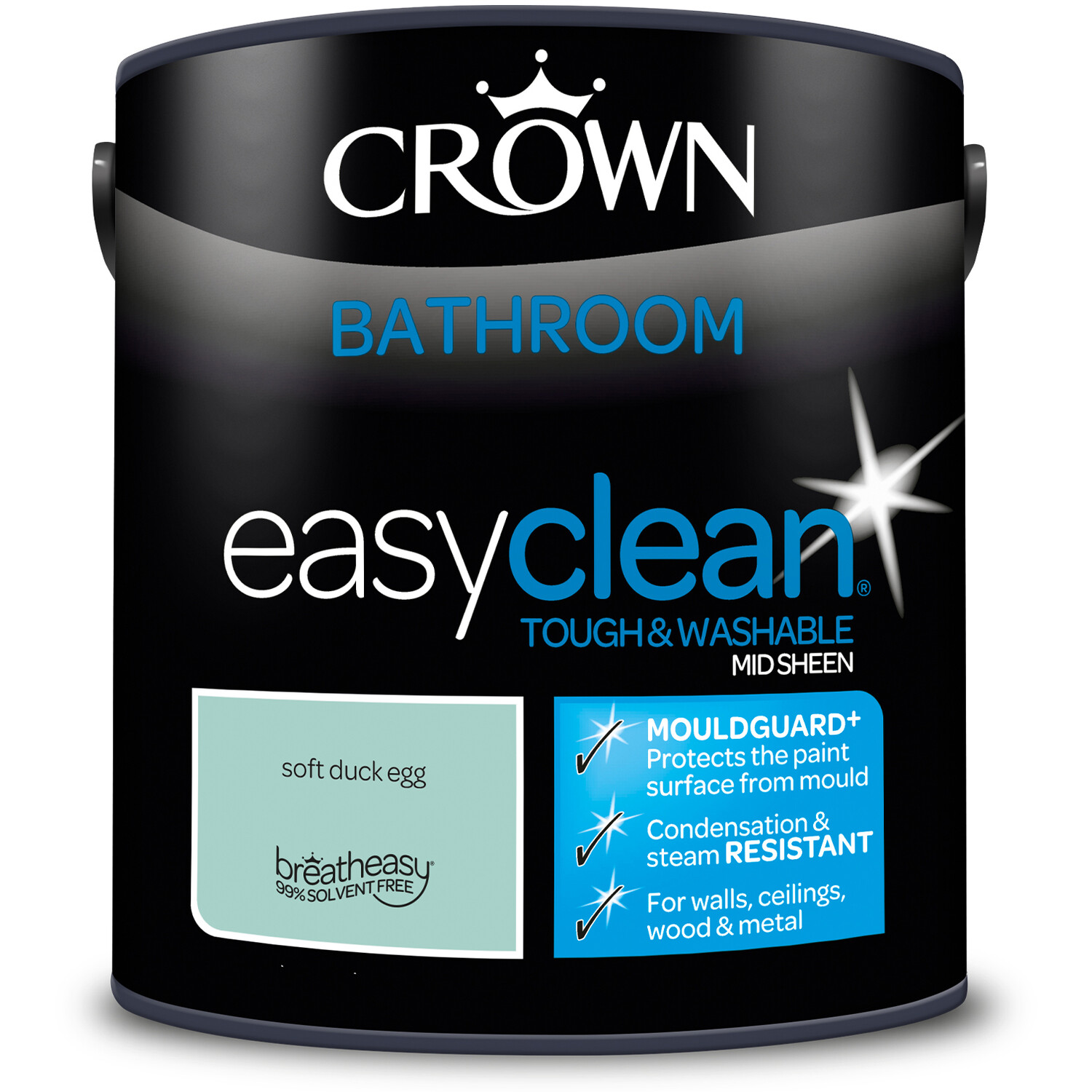 Crown Easyclean Bathroom Paint - Soft Duck Egg Image 5