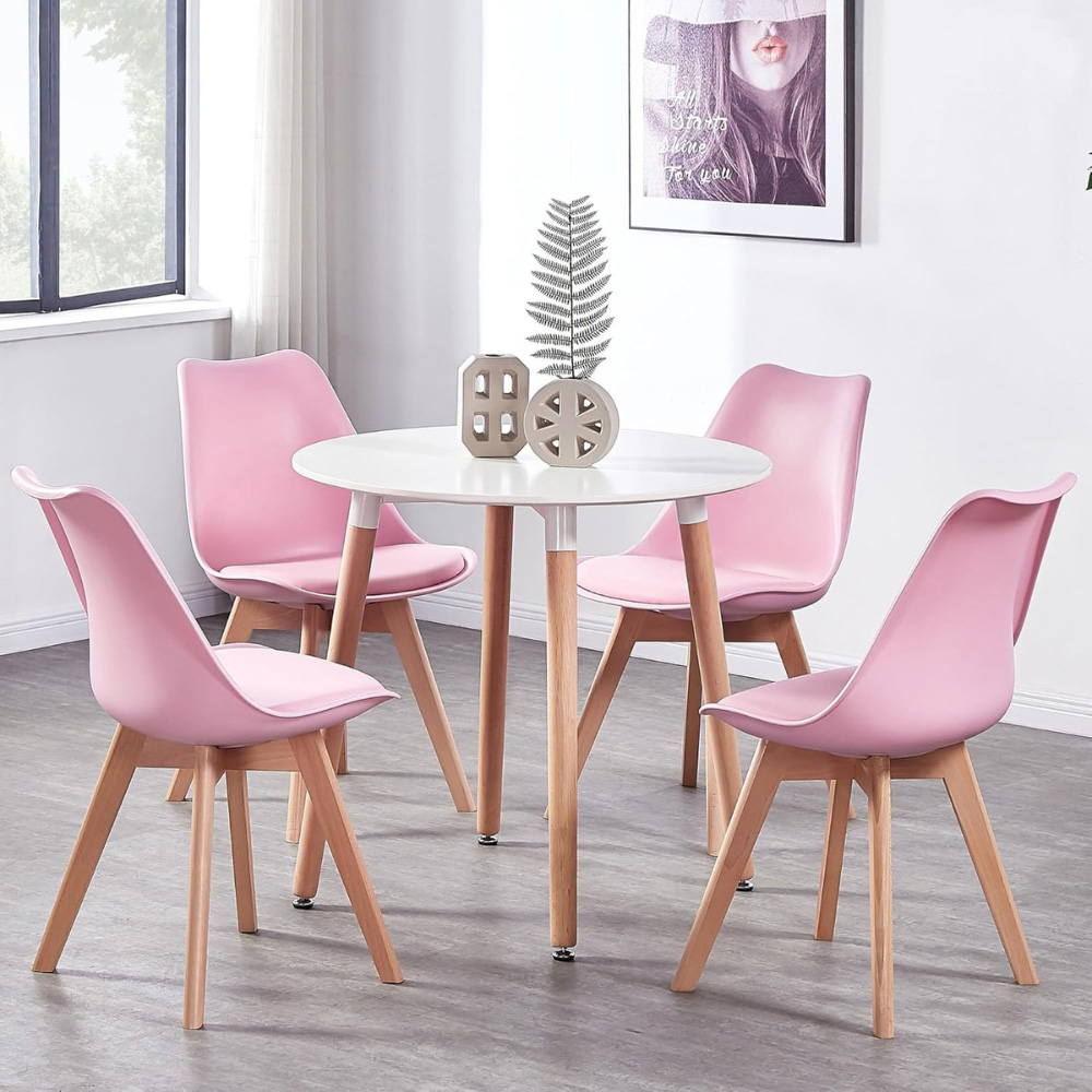 Life Interiors Lorenzo Pink Faux Leather Plastic Dining Chair Image 8