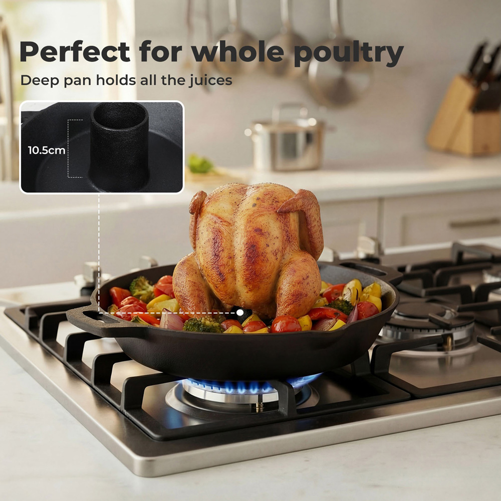 Toque Cast Iron Non-Stick Chicken Roaster Stand 27cm Image 4